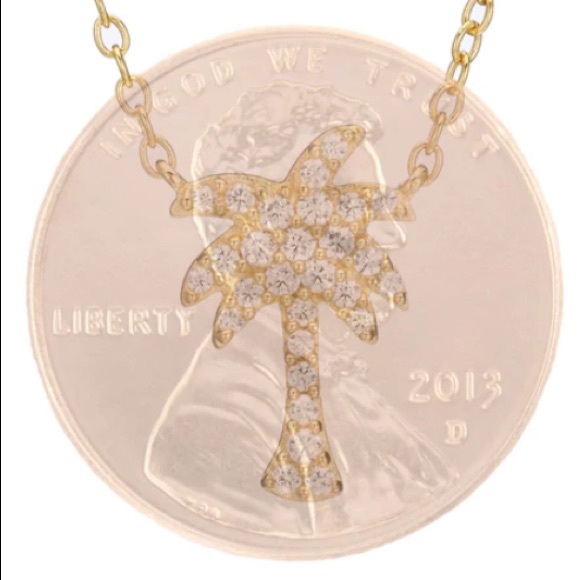 🌴 Sugar Bean Jewelry Sterling Silver Palm Tree Adjustable Necklace - Picture 2 of 2